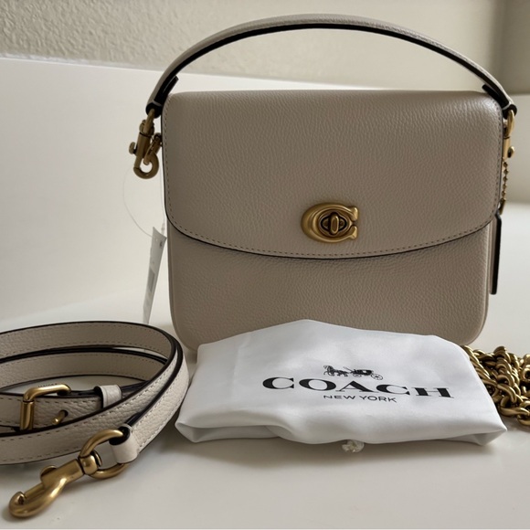 Coach Cassie Crossbody Bag Chalk Pebbled Leather Brass hardware - Picture 2 of 11